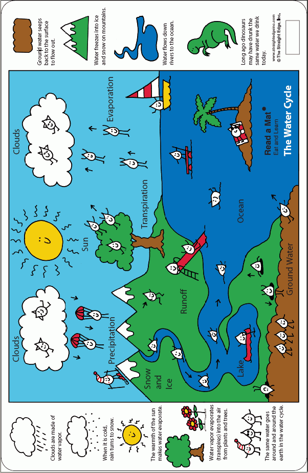 condensation water cycle. Water Cycle Placemat
